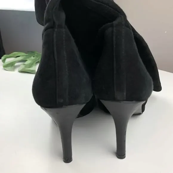 Stuart Weitzman Boots Black Suede Tall Knee High Heeled Women's 7.5 - Picture 10 of 11